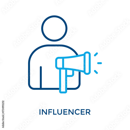 Influencer Icon Outline Color Style. Vector Illustration For Graphic Design