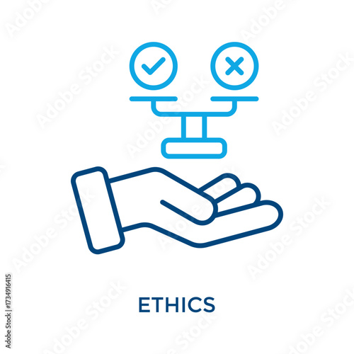 Ethics Icon Outline Color Style. Vector Illustration For Graphic Design