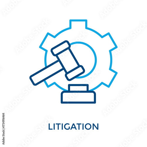 Litigation Icon Outline Color Style. Vector Illustration For Graphic Design