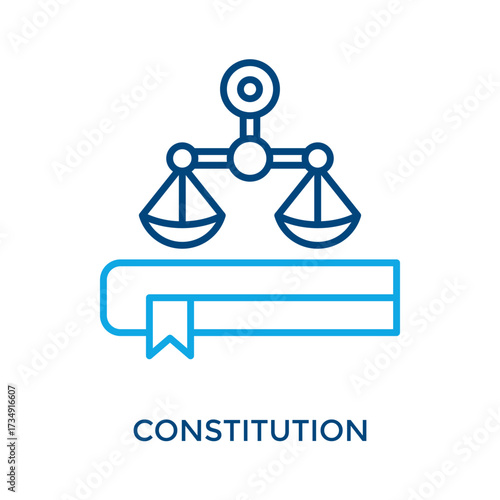Constitution Icon Outline Color Style. Vector Illustration For Graphic Design
