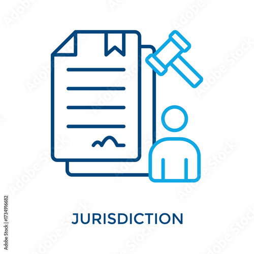 Jurisdiction Icon Outline Color Style. Vector Illustration For Graphic Design