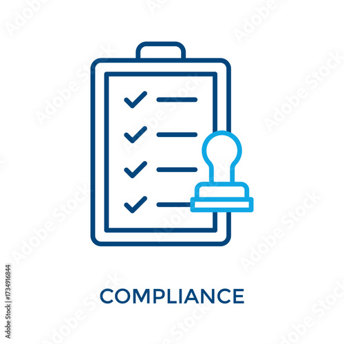 Compliance Icon Outline Color Style. Vector Illustration For Graphic Design