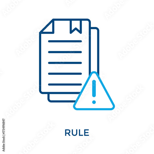 Rule Icon Outline Color Style. Vector Illustration For Graphic Design