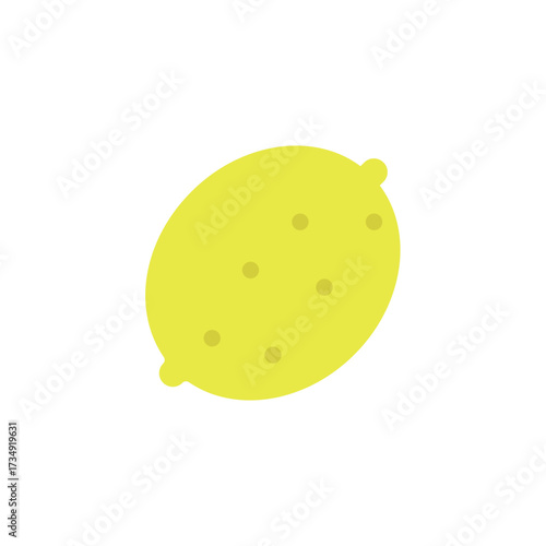 A vibrant yellow lemon depicted in a clean, minimalist flat design style, conveying freshness and healthy food concepts for various digital applications