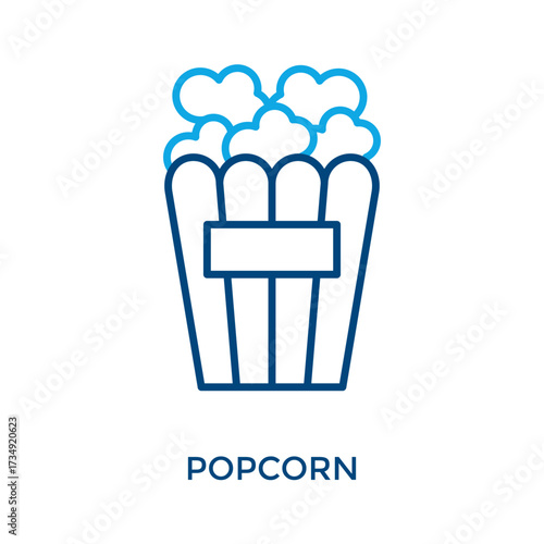 Popcorn Icon Outline Color Style. Vector Illustration For Graphic Design