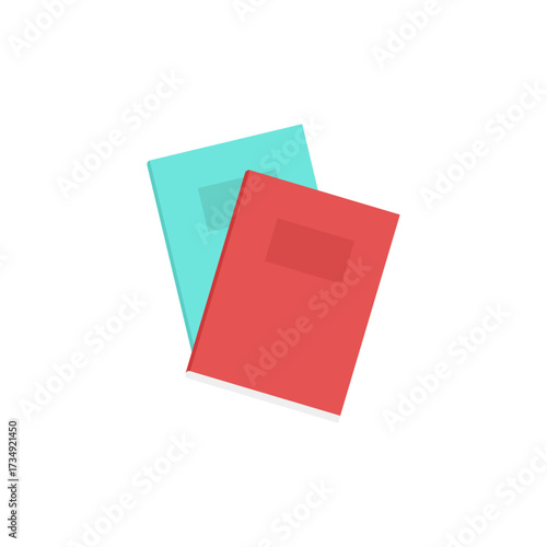 Two red flags crossed on white background - graphic illustration of red flags