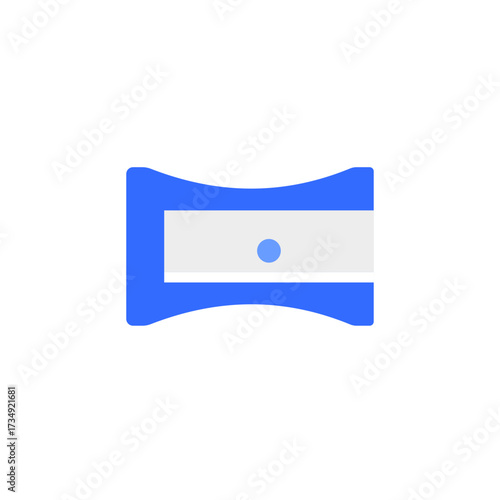 Blue pencil sharpener icon isolated on white background