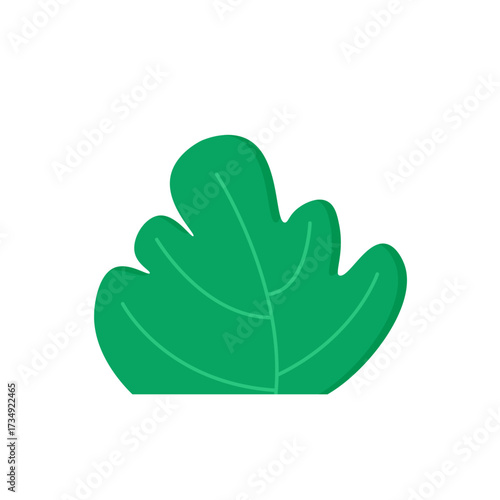 Green Leafy Bush Plant Element Isolated on White Background