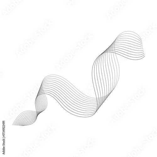 Dynamic abstract flowing wave line pattern representing smooth movement and modern concept design element for digital graphics