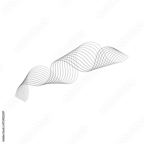 Abstract Wave Form Graphic Design Dynamic Lines in Motion - Simple Wave Element for Digital Art