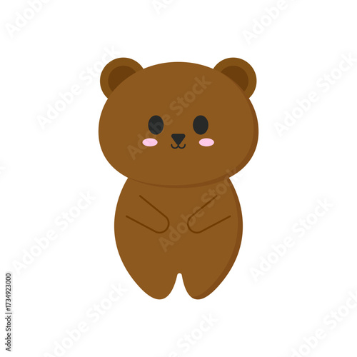 Adorable Brown Bear Cute Animal Illustration for Playful Designs and Creative Projects