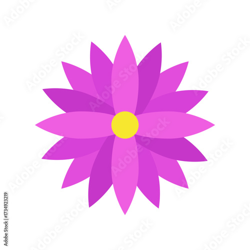 A vibrant purple flower with a yellow center, symbolizing growth and beauty in nature