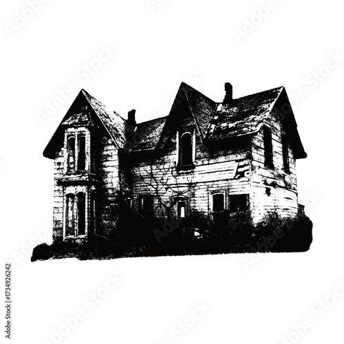 sketch of abandone house
