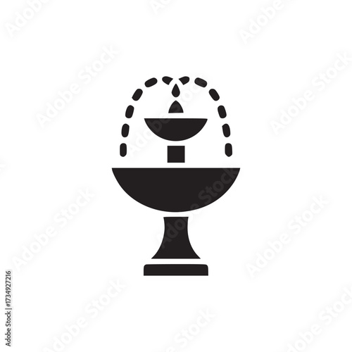 Illustration of a fountain this simple yet elegant design captures the essence of a classic water feature, perfect for adding a touch of sophistication to any project
