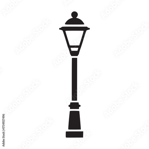 Illustration of a street lamp this image captures the essence of urban lighting and vintage design, perfect for projects related to cityscapes and historical themes