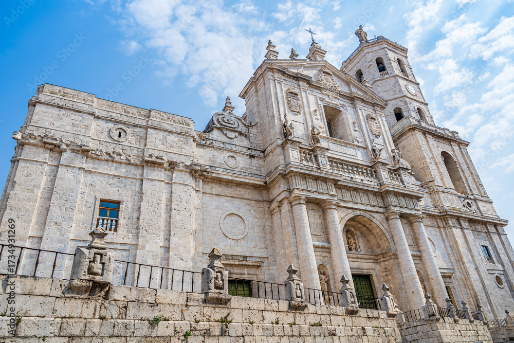 Fototapeta premium Valladolid, Castilla y Leon, Spain: Facade of Valladolid Cathedral, the Cathedral of Our Lady of the Holy Assumption built in Renaissance style