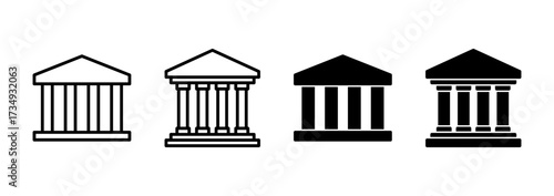 Bank icon vector. Bank sign and symbol, museum, university