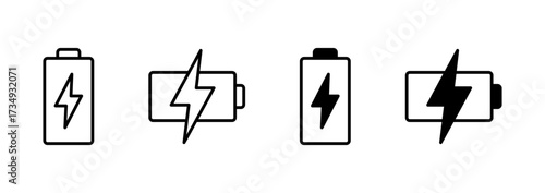 Battery icon vector. battery Charging sign. battery charge level
