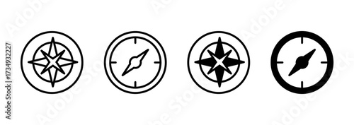 Compass icon vector. arrow compass icon sign and symbol