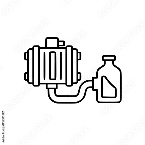 Radiator with Bottle Icon