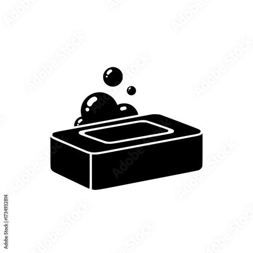 Soap Bar with Water Droplets Hygiene Icon