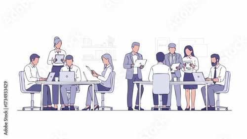 illustration of work atmosphere in an office