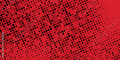 Dot red pattern screen led light gradient texture background. Abstract technology big data digital background. 3d rendering.