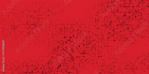 Dot red pattern screen led light gradient texture background. Abstract technology big data digital background. 3d rendering.
