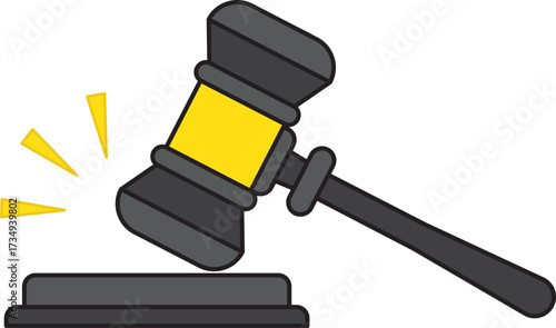 Black Judge's Law Gavel Hammer Mallet icon.