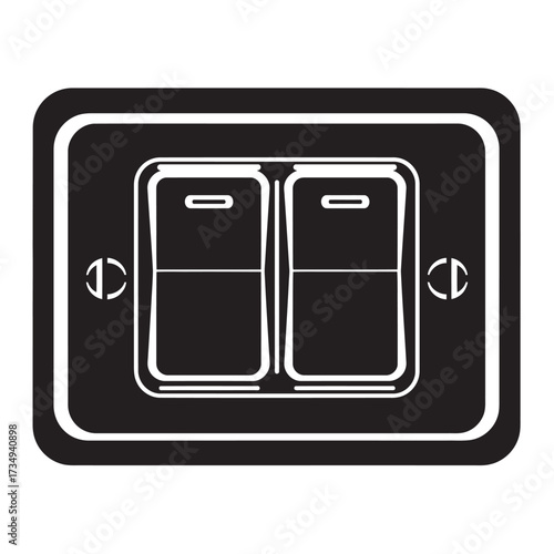 black and white silhouette of a schakelaar vector on a white background