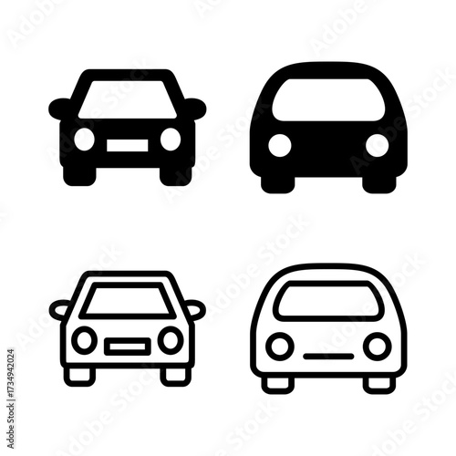 Car icon vector illustration. car sign and symbol. small sedan
