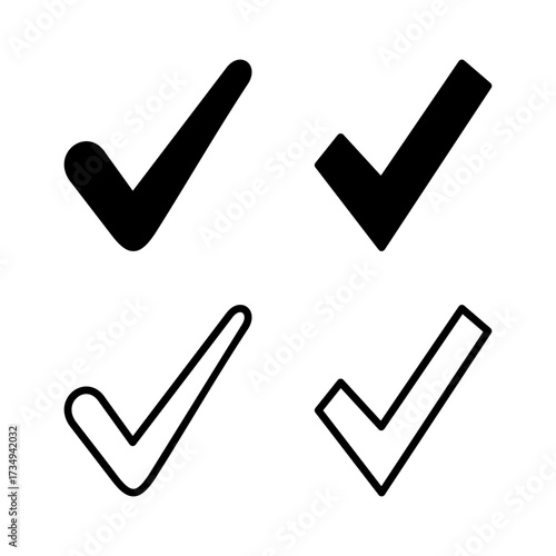 Check mark icon vector illustration. Tick mark sign and symbol