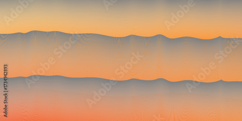 Vector abstract background with dynamic orange waves, lines and particles.