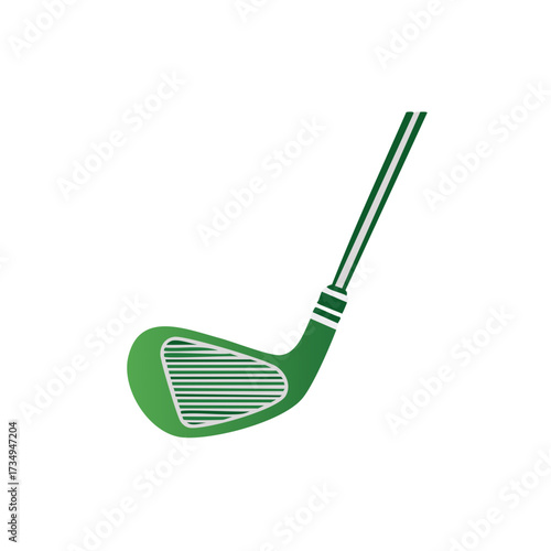 Green Golf Club Iron Simple Vector Illustration Sporting Equipment