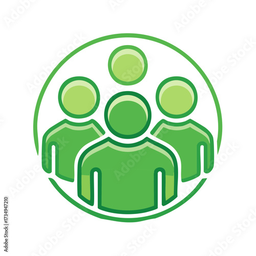 Teamwork Green People Circle Logo Group Unity Cooperation Social Media Icon