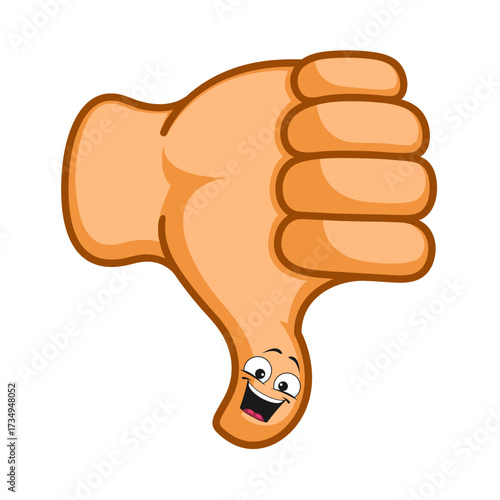 Cartoon illustration of thumbs down