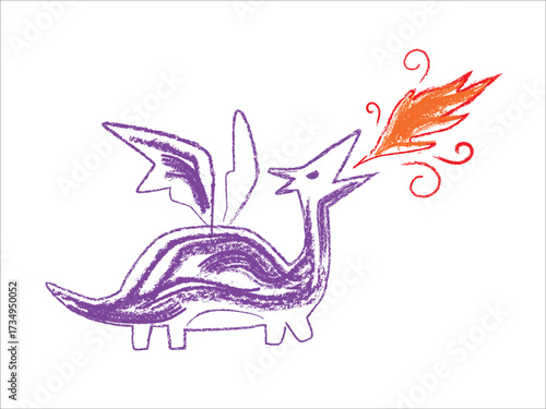 Drawing Dragon Crayon, doodle kids