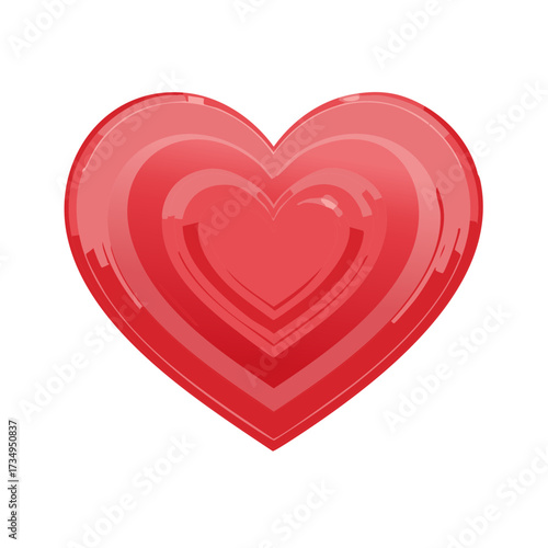 Red Hearts nested with Glossy effect for love, affection, romantic moments and Valentine's day themes