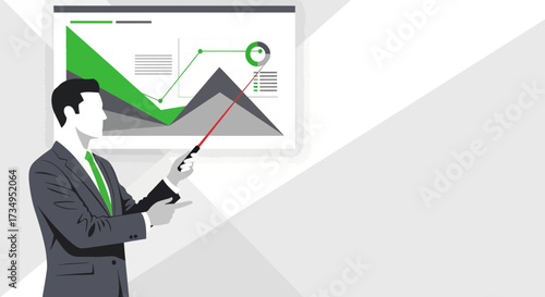Business Presentation With Graphs and Charts Presented By An Elegant Professional