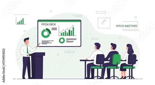 Business Presentation Illustrating The Pitch Deck Strategy, Informative And Highly Effective