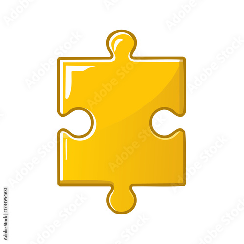 Bright Yellow Puzzle Piece Illustration for Problem Solving and Creativity Themes