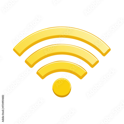 Golden Wi-Fi Signal Graphic Illustration, Wireless Network Symbol Design