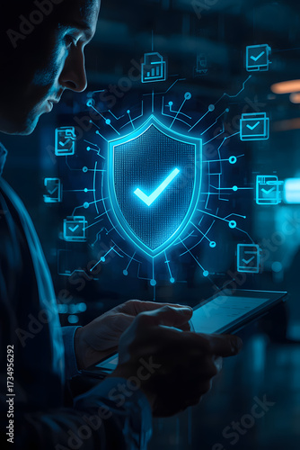 Digital Checkmark Shield – Cyber Security and Secure Documents