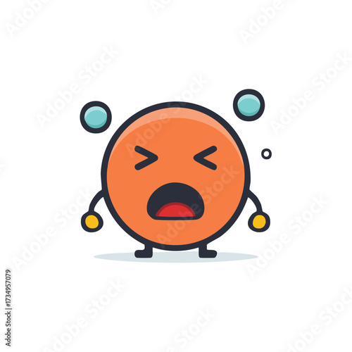 A stressed and exhausted cartoon character screaming in frustration or panic