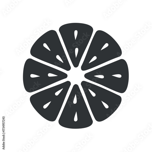 Stylized Citrus Fruit Slice Graphic Design