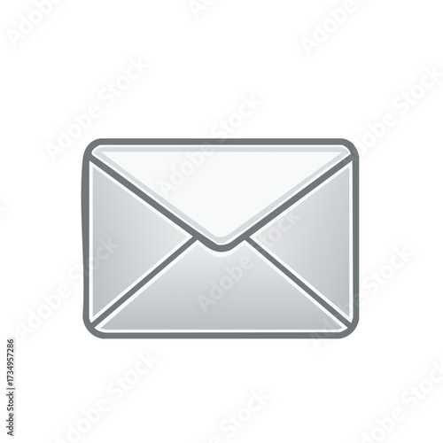 Closed Email Envelope with Gray Border for Message Communication and Correspondence
