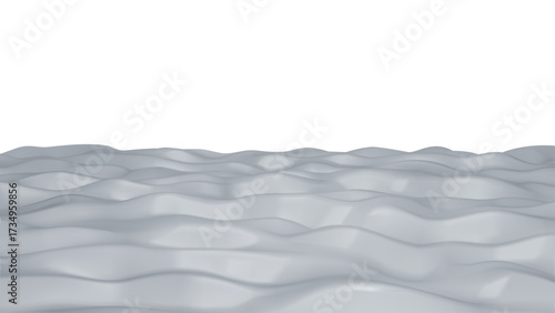 3d wavy snowdrifts. Christmas snow background. snowy ground for christmas and winter landscapes. glossy snowy floor  