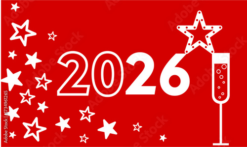 Celebration of New Year 2026 with festive decorations and a toast to new beginnings