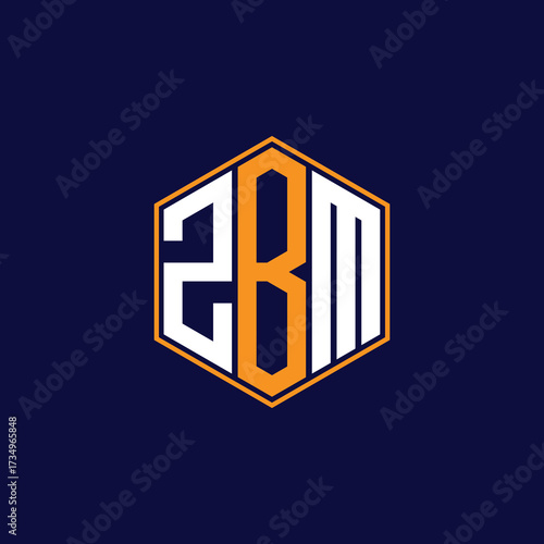 ZBM Modern Hexagon Monogram Logo Design – Geometric Lettermark Vector Template