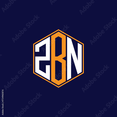 ZBN Modern Hexagon Monogram Logo Design – Geometric Lettermark Vector Template